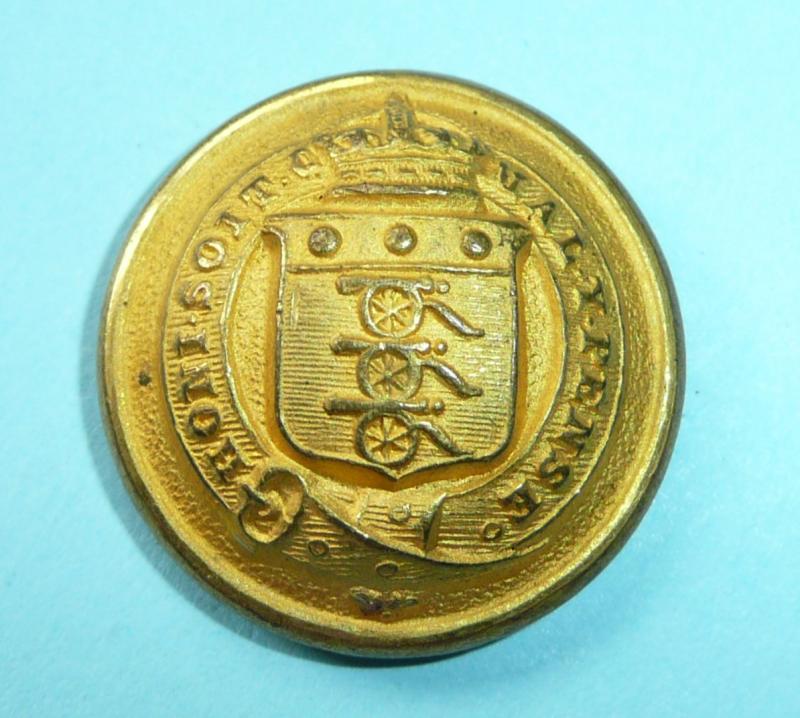 Edwardian / WW1 Ordnance Corps Officer's Frosted Gilt Brass Large Pattern Button, King's Crown