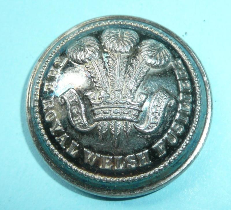 The Royal Welsh (Welch) Fusiliers Volunteer Battalion (VB) Officer's Large Pattern Silver Plated Button