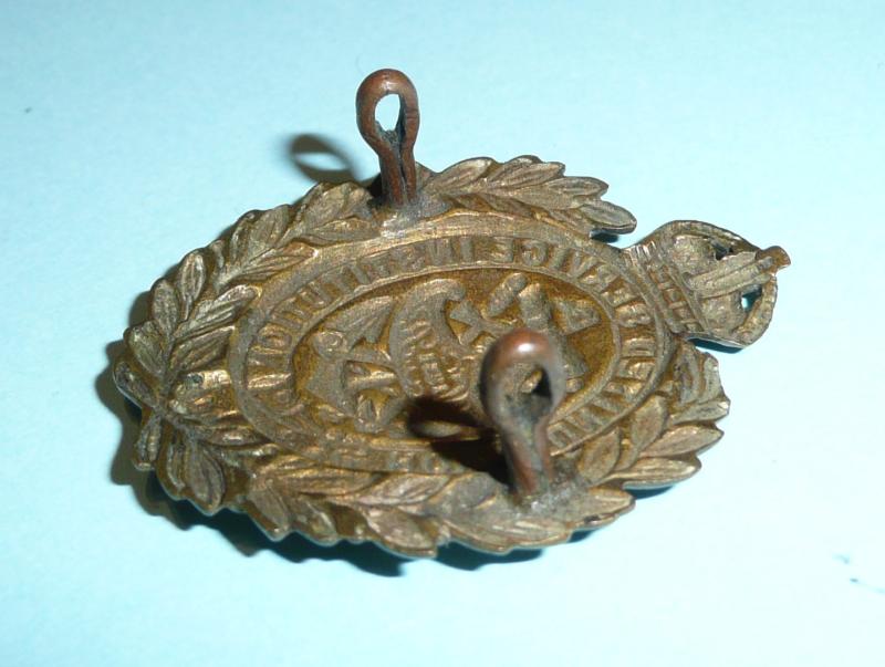 RUSI The Royal United Services Institute Brass Front Door Uniformed Security Personnel Cap Badge - Kings Crown