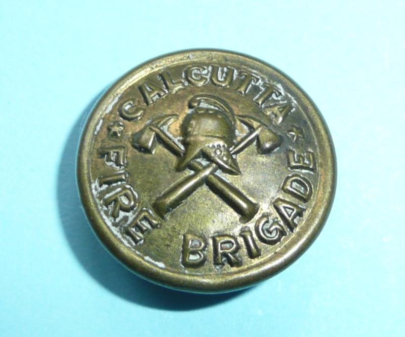 British India - Calcutta Fire Brigade Helmet Badge and Button