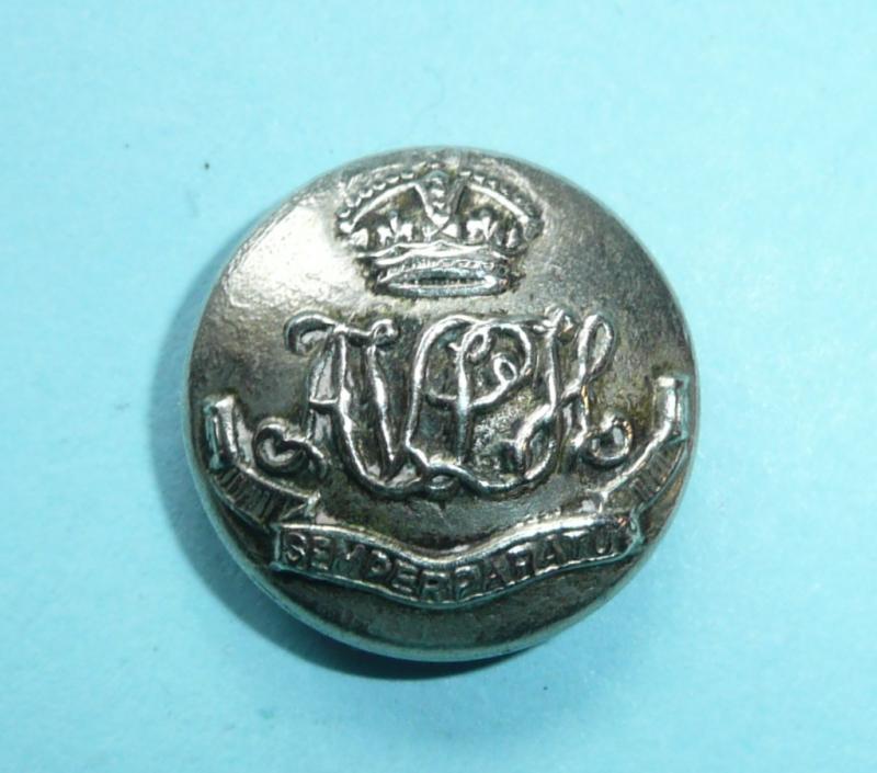 Assam Valley Light Horse AVLH Officer's Silver Plated Medium Pattern Button, King's Crown