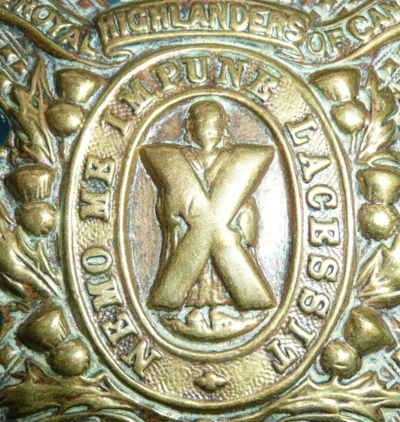 WW1 Canada - 13th Battalion CEF 1st Canadian Division The Royal Highlanders (Black Watch) Of Canada – King’s Crown Browning Copper Cap Metal Cap Badge