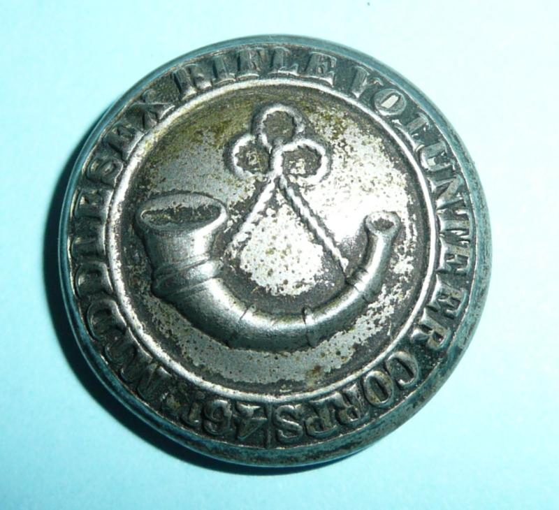46th Middlesex Rifle Volunteer Corps (RVC) Large Pattern White Metal Button