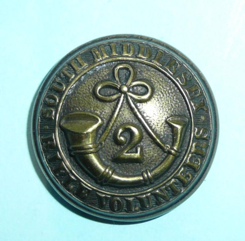 2nd South Middlesex Rifle Volunteers Large Pattern Blackened Brass Button