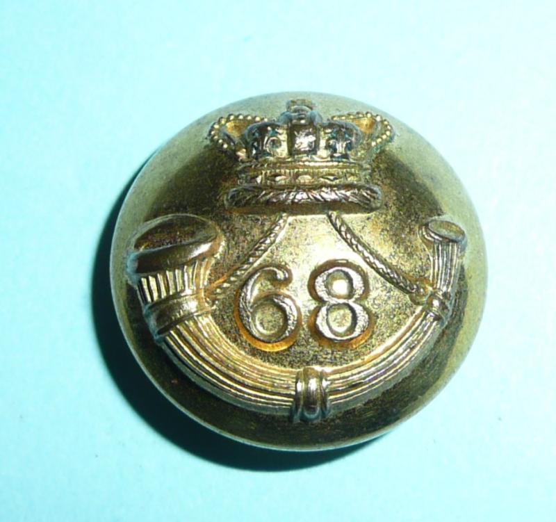 68th Light Infantry (1st Durham Light Infantry) Officer's Fire Gilt Tunic Button