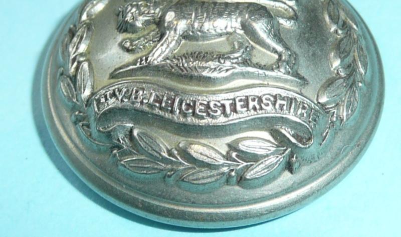 1st Volunteer Battalion The Leicestershire Regiment White Metal Large Pattern Button - South Africa Scroll