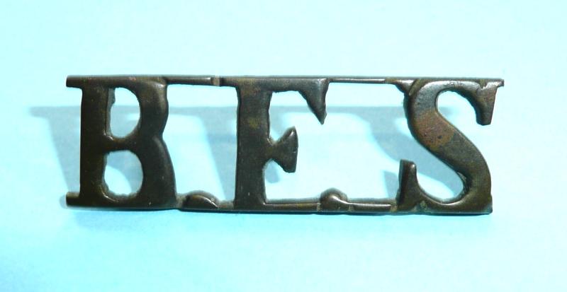 British India BFS (Bengal / Bombay ) Fire Service Brass Metal Shoulder Title
