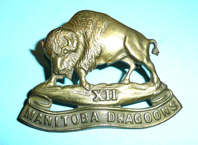WW2 Canada - 12th Manitoba Dragoons Brass Cap Badge