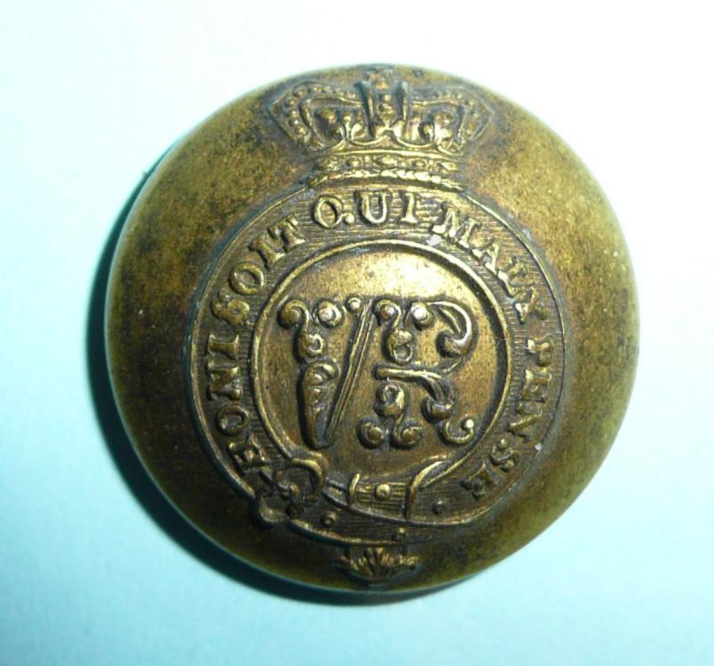 QVC Victorian Brigadiers and Colonets Large Pattern Gilt Button, c1855 - 1902.