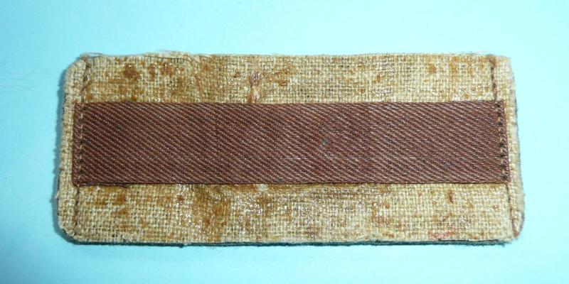 WW1 - '9L' - 9th Queen's Royal Lacners Woven White on Khaki Cloth Slip On Shoulder Title