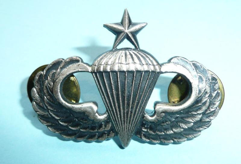 USA American United States Army Airborne Senior Parachutist Paratrooper Sterling Silver Breast Wings Badge