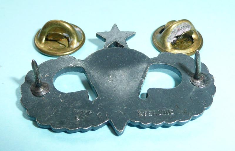 USA American United States Army Airborne Senior Parachutist Paratrooper Sterling Silver Breast Wings Badge