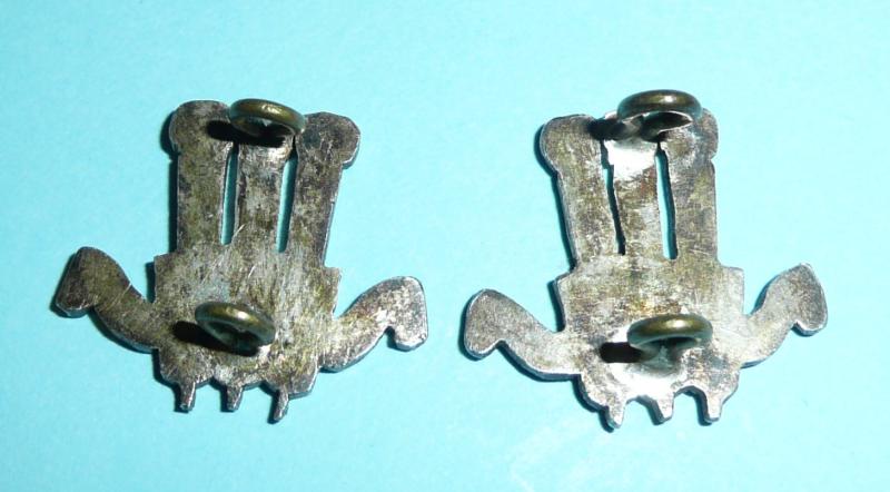 2GR 2nd King Edward VII's Own Gurkha Rifles (The Simoor Rifles) Officer's Silver Matched Pair of Mess Dress Collar Badges