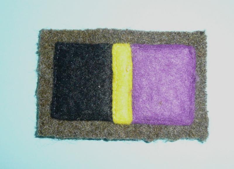 Essex Regiment Regimental Felt Cloth Flash Designation Patch on Original Battledress Panel