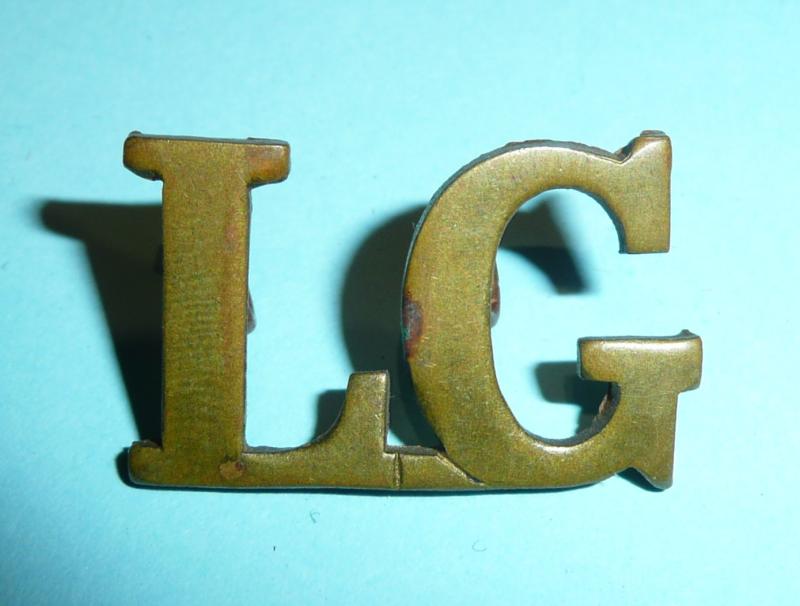 LG Life Guards Household Cavalry  Brass Shoulder Title