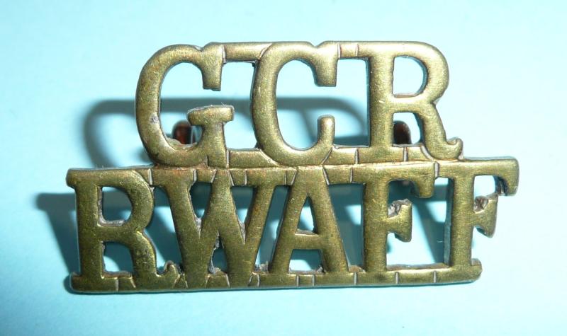 GCR / RWAFF (Gold Coast Regiment / Royal West African Frontier Force) Brass Shoulder Title, post 1928