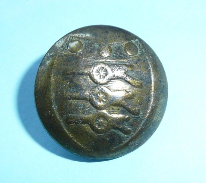 Georgian Napoleonic Royal Regiment of Artillery Officer's Gilt Two Piece Construction Tunic Coatee Button