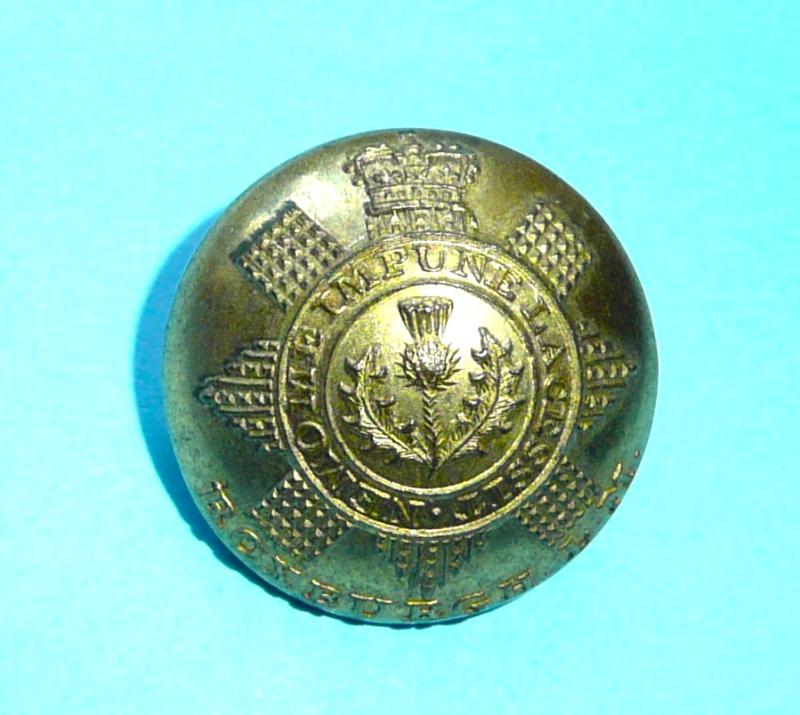 Georgian / Napoleonic Roxburgh Local Militia (Scotland) Officer's Gilt Tunic Coatee Button