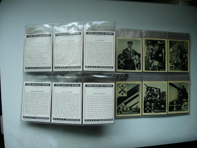 Churchmans Cigarette Cards - The Navy at Work, c1937. Full set (48 large cards)