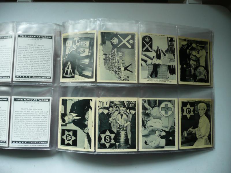 Churchmans Cigarette Cards - The Navy at Work, c1937. Full set (48 large cards)