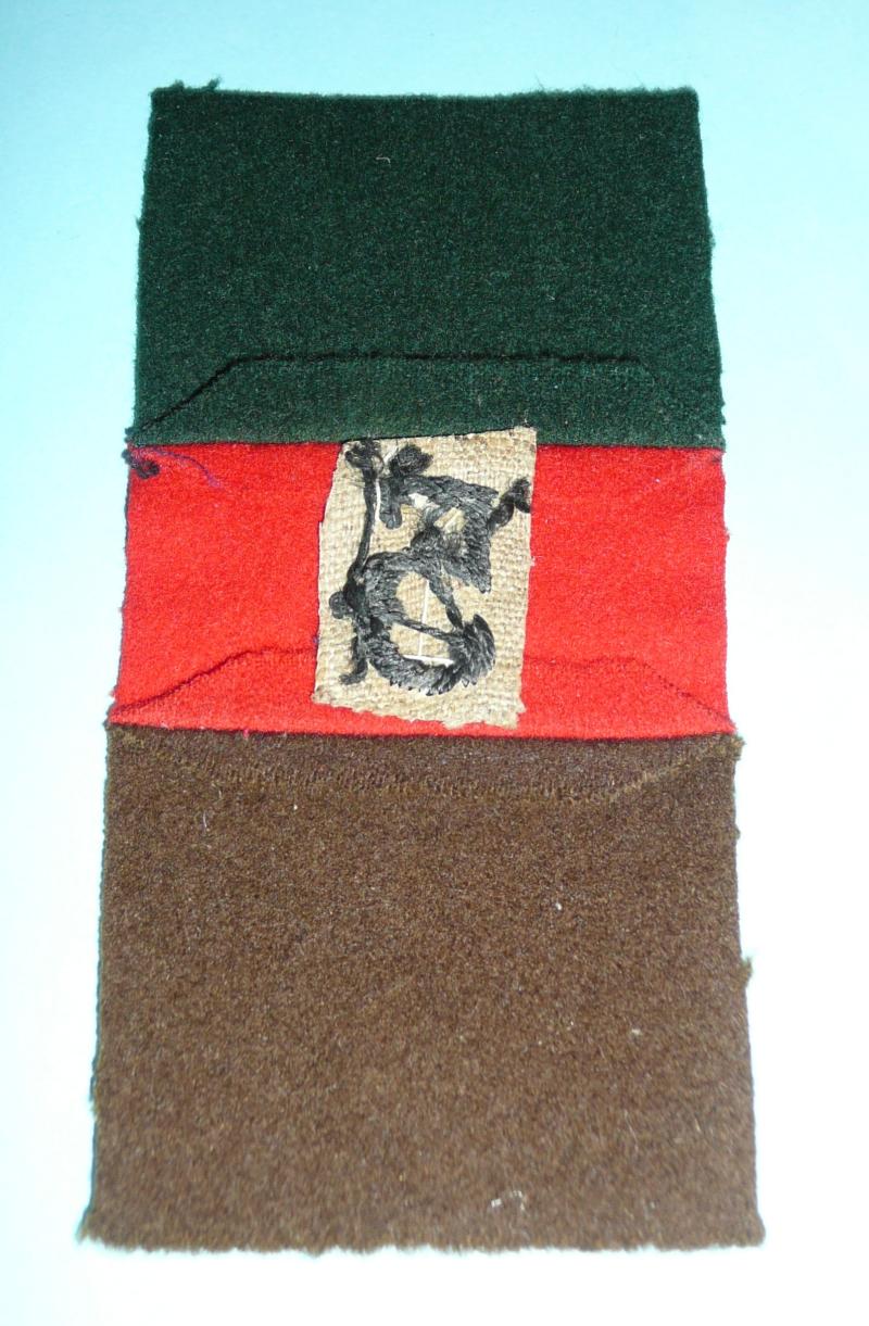 Royal Tank Regiment (RTR) / 5th Armoured Car Corps (ACC) Woven Cloth Pagri Sun Helmet Flash Badge