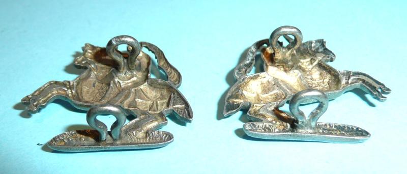 Fife & Forfar Imperial Yeomanry Officer's Facing and Matching Pair of h/m silver collar badges