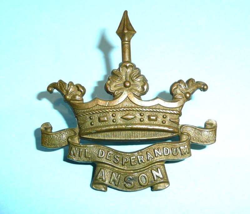 WW1 RND Royal Naval Division 8th Anson Battalion Gilding Metal Cap Badge - Gaunt Tablet