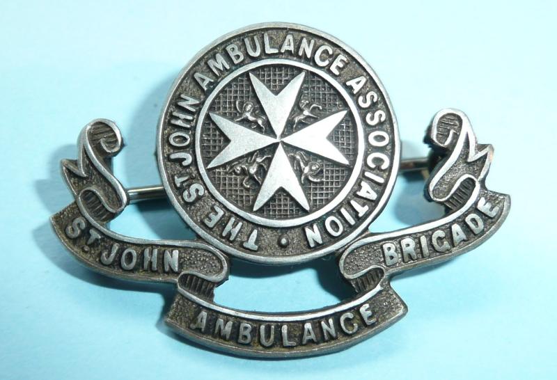 St John Ambulance Association Brigade White Metal Pin Brooch Badge