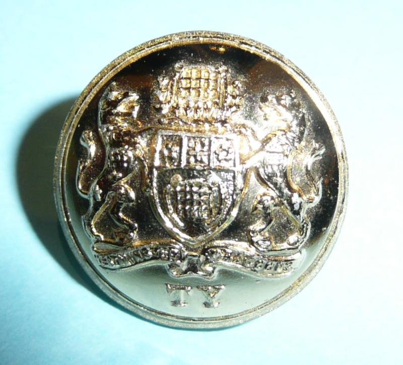 The Westminster Dragoons TY (2nd County of London Yeomanry)  AA Anodised Aluminium Staybrite Medium Pattern Gold Coloured Button