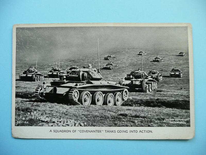 WW2 Postcard - Valentines (Mark III) Britain's New Infantry Tanks, Advance to Attack During Training
