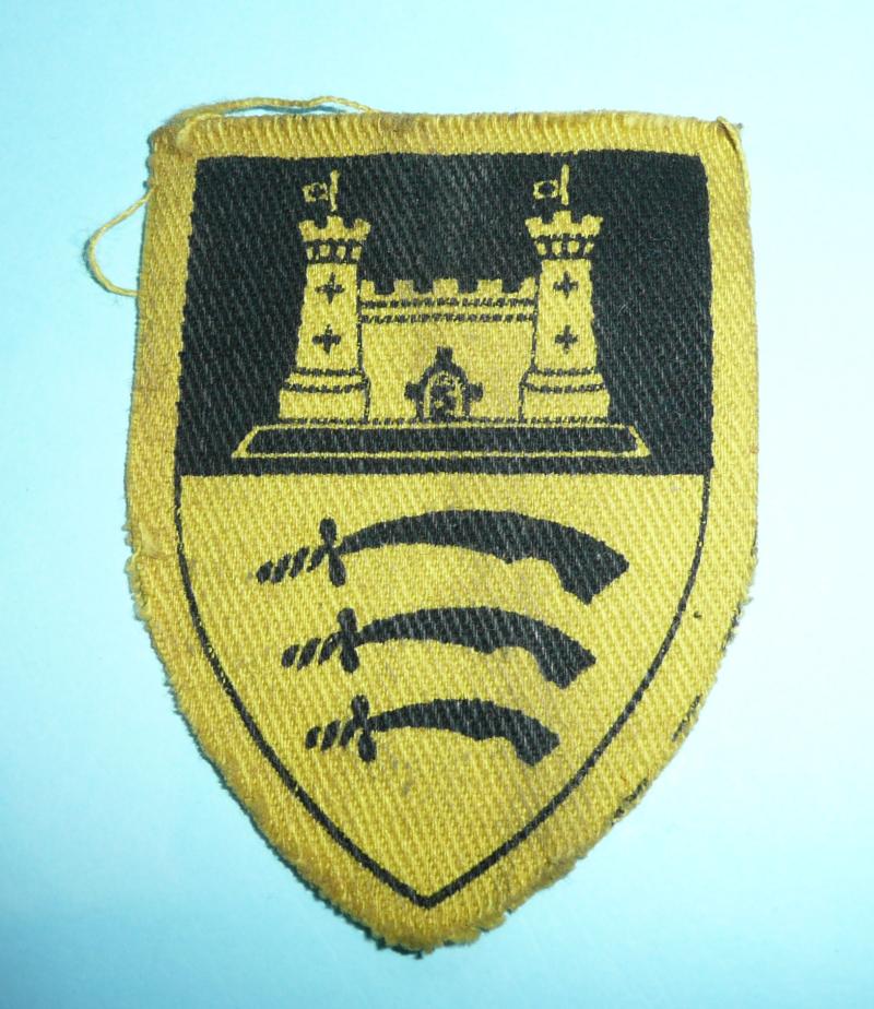 WW2 Essex & Suffolk / East Anglian District (Eastern Command) Printed Formation Sign Patch Flash Designation Badge