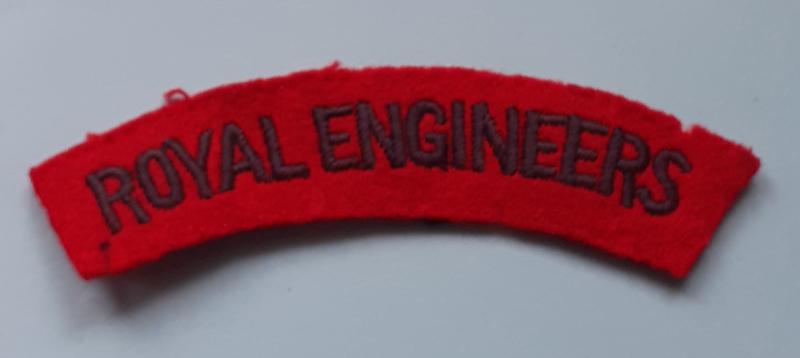 WW2 Royal Engineers Woven Felt Cloth Shoulder Title