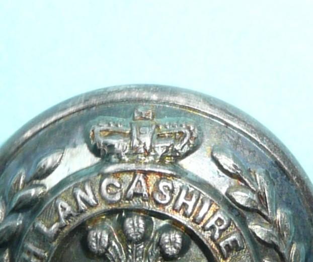 QVC The South Lancashire Regiment, Volunteer Battalion Officers Silver Plated Medium Pattern Button