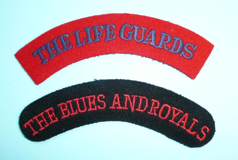Pair of Household Cavalry HCav Woven Cloth Shoulder Titles