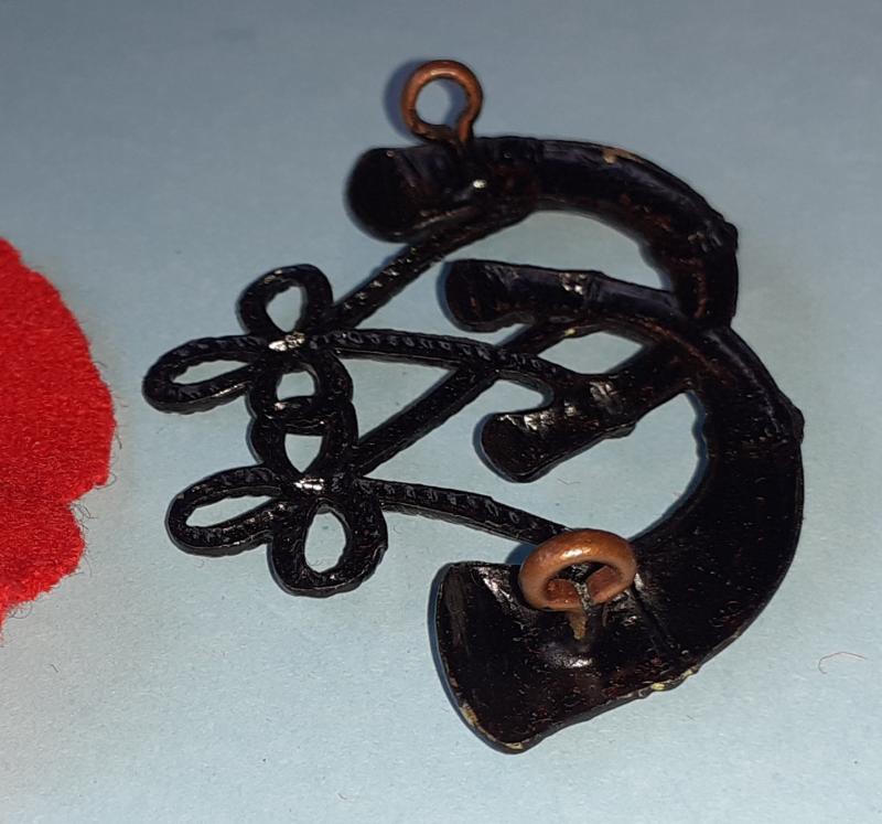 6th (Territorial) Battalion Durham Light Infantry (DLI) Blackened Brass Crossed Bugles Bugler's Proficiceny Arm Badge
