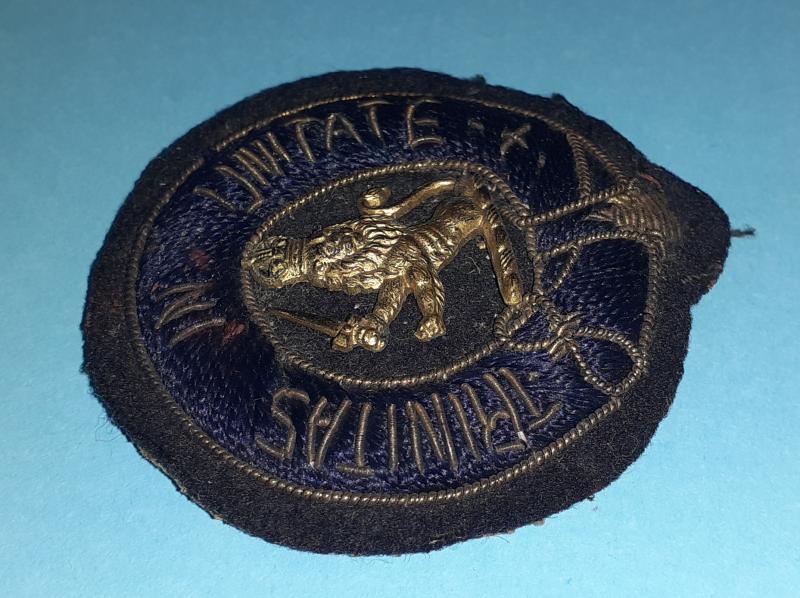 Mecantile Marine Trinity House (Lighthouse keepers organisation) Bullion Cloth Cap Badge Ships Boatswain 1939 - 50