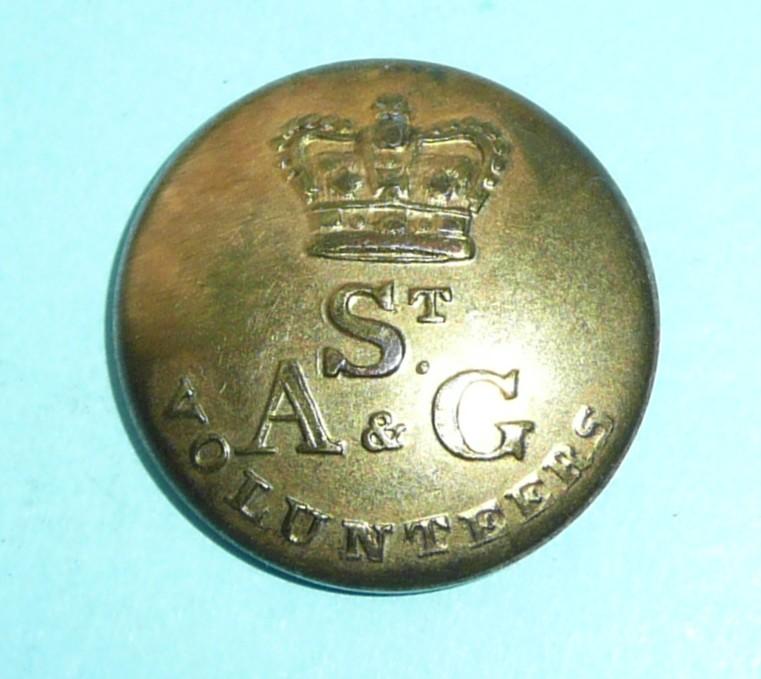 George III / Napoleonic Saint Andrew and St George The Martyr (London) Military Association Volunteer Corps Officer's Gilt Coatee Button