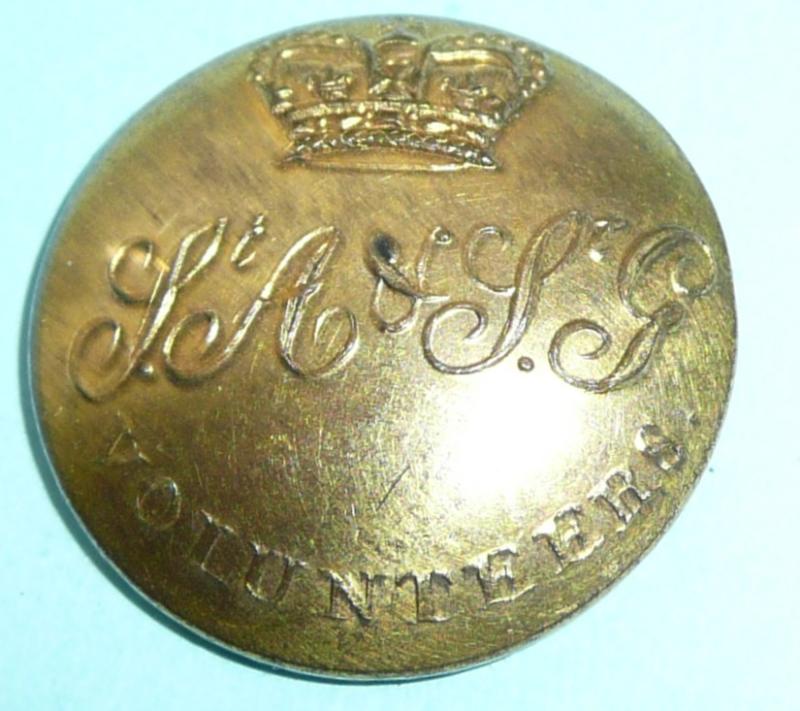 George III / Napoleonic Saint Andrew and St George The Martyr (London) Military Association Volunteer Corps Officer's Gilt Coatee Button