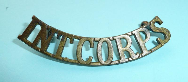 WW2 'Int Corps' Intelligence Corps Brass Shoulder Title