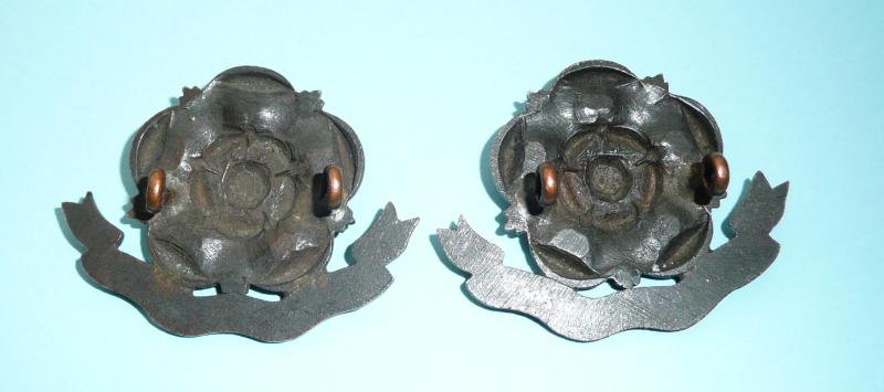 East Lancashire Regiment Officer's Matched Pair of OSD Bronze Collar Badges