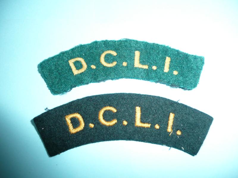 Duke of Cornwalls Light Infantry (DCLI) Woven Felt Cloth Shoulder Titles -2 patterns