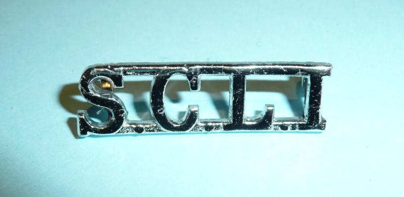 SCLI (Somerset & Cornwall Light Infantry) Silver AA Anodised Staybrite Shoulder Title