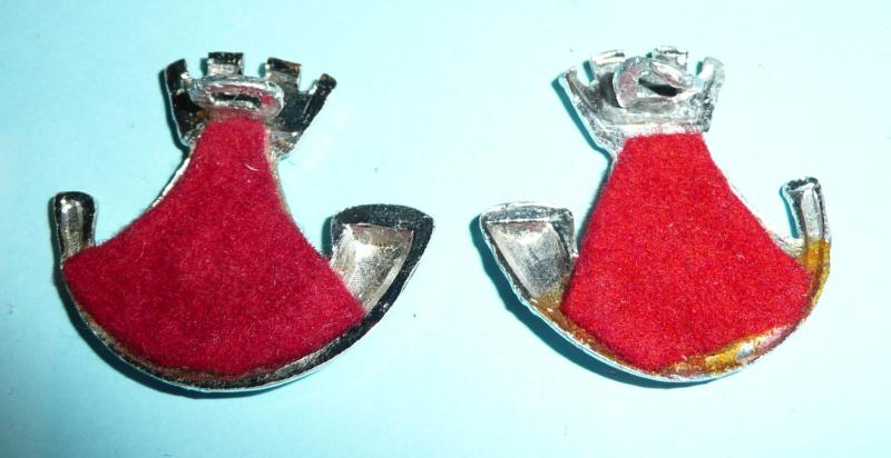 Somerset & Cornwall LI Matched Facing Pair of AA Anodised Staybrite Collar Badges