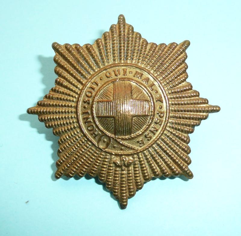 Early Coldstream Guards Other Ranks Brass Gilding Metal Cap Badge