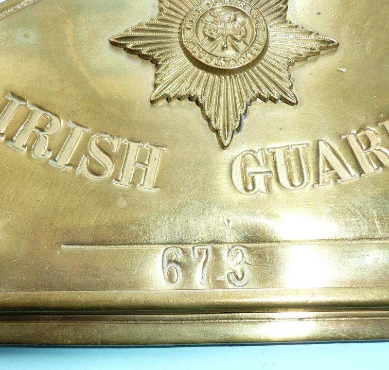 Edwardian Irish Guards Brass Duty Bed Plate