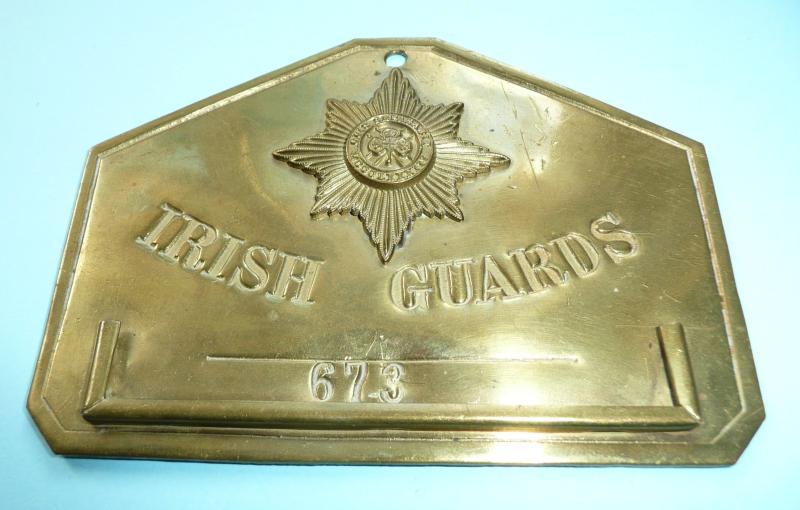 Edwardian Irish Guards Brass Duty Bed Plate