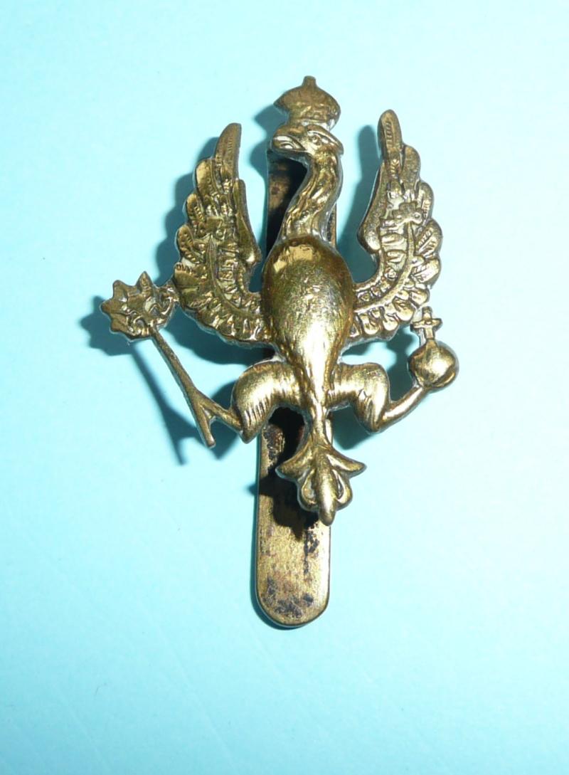 14th / 20th Hussars Other Ranks Brass Gilding Metal Cap Badge - Polished