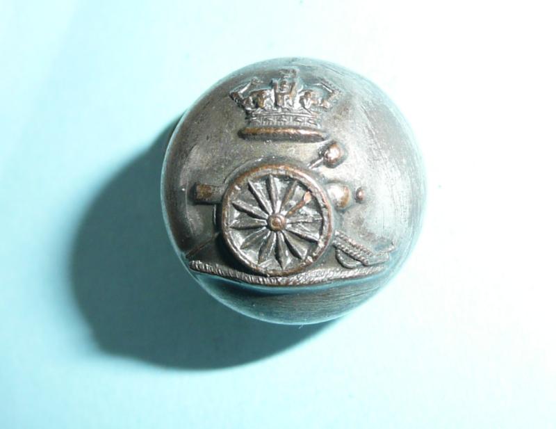 QVC Victorian Artillery Volunteers / Militia Officer's Silver Plated Ball Button