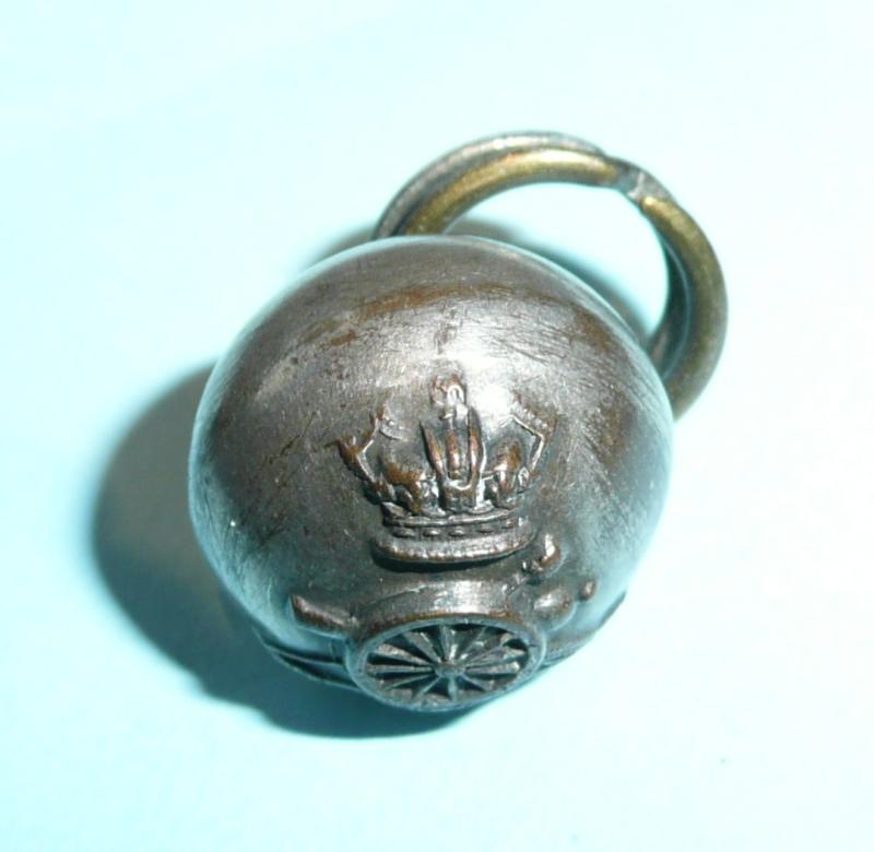 QVC Victorian Artillery Volunteers / Militia Officer's Silver Plated Ball Button