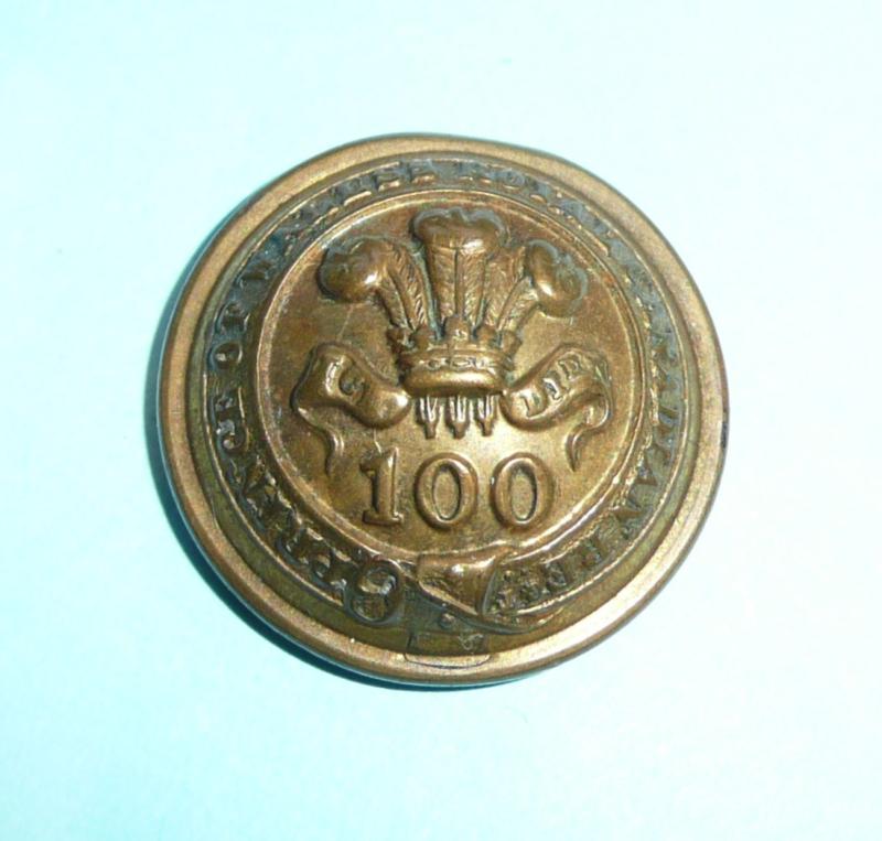 100th (Prince of Wales's Royal Canadian) Regiment of Foot Officer's Gilt Brass Large Pattern Button